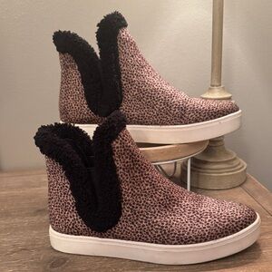 New Directions Leopard Print Sneakers with Black Trim